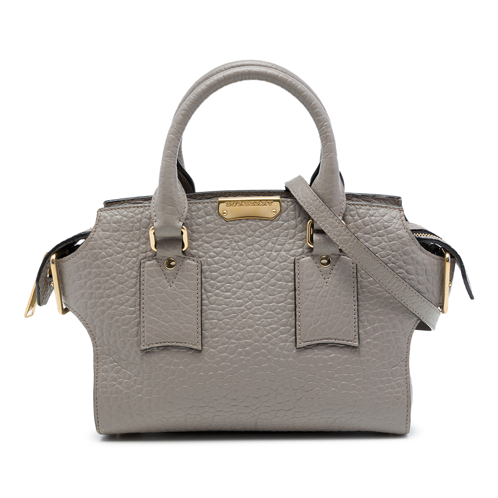 Pre-Loved Burberry Small Grained Leather Clifton Satchel